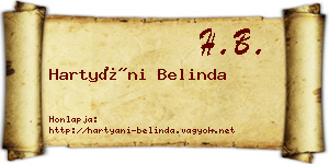 Hartyáni Belinda névjegykártya